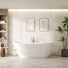Nevada Gloss White Slipper Acrylic Freestanding Bath with Overflow